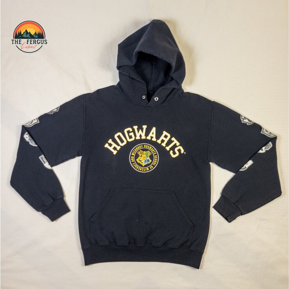 Wizarding World Harry Potter Hogwarts Hoodie Sweatshirt Black Size Small